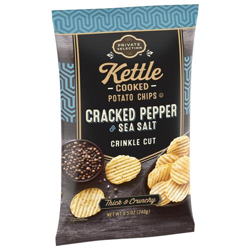 Private Selection Sea Salt & Pepper Crinkle Cut Kettle Chips 8.5 oz