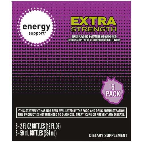 Kroger Extra Strength Berry Energy Drink Shot Multipack Bottles 6 pk / 2 fl oz