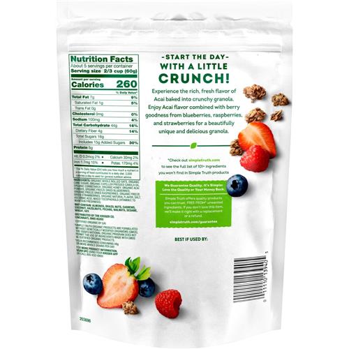 Simple Truth Organic Acai Bowl Granola 11 oz