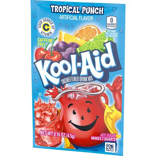Kool-Aid Unsweetened Tropical Punch Powdered Drink Mix, 0.16 Oz. Packet