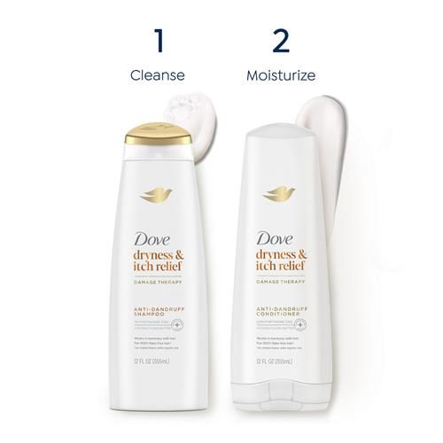 Dove Damage Therapy Derma Conditioner Dryness + Itch For Flaky Scalp With Pyrithione Zinc And Coconut Oil 12 Fl Oz
