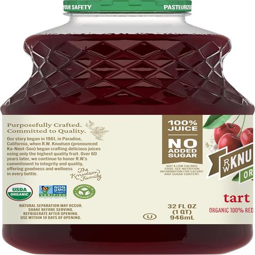 R.W. Knudsen Family Organic Just Tart Cherry Juice, 32 Ounces