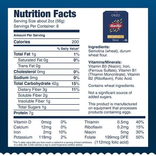 Barilla Orzo Pasta, 16 Oz