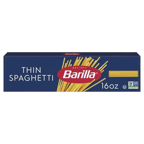 Barilla Thin Spaghetti Pasta, 16 Oz. Box - Non-Gmo Pasta Made With Durum Wheat Semolina - Kosher Certified Pasta