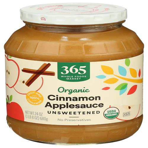Whole Foods Market, Organic Cinnamon Applesauce, Unsweetened, 24 Ounce