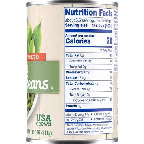 Kroger No Salt Cut Canned Green Beans 14.5 oz