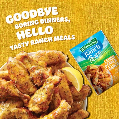 Hidden Valley Ranch Recipes Lemon Pepper Ranch Premium Recipe Mix, Bright Citrus Flavor With A Ranch Twist, 1 Packet (Package May Vary)