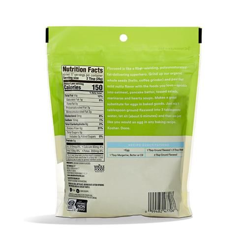 Whole Foods Market Organic Brown Flaxseed, 16 Oz