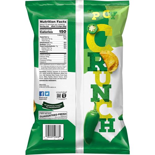 Lays Kettle Cooked Jalapeno Potato Chips, 12.5 Oz