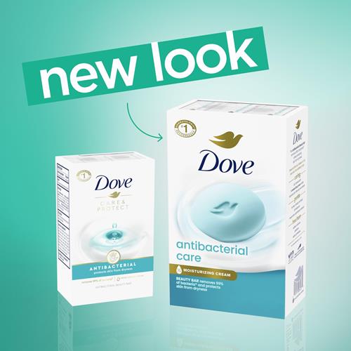 Dove Beauty Bar Soap Antibacterial Care 6 Count For Clean, Moisturized Skin, Removes Bacteria 3.75 Oz