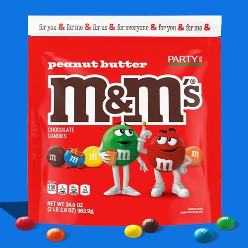 M&Ms Peanut Butter Easter Chocolate Candy, Milk Chocolate, Party Size, Candy Bulk For Easter Baskets, Holiday Gifts, Party Favors & More, 34 Oz Bag