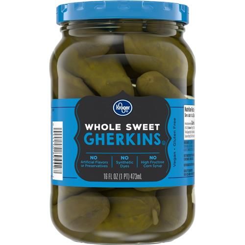 Kroger Whole Sweet Gherkins 16 fl oz