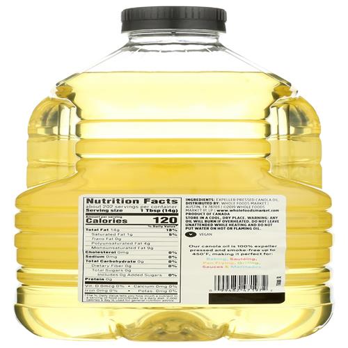 Whole Foods Market Canola Cooking Oil, 101.4 Fz
