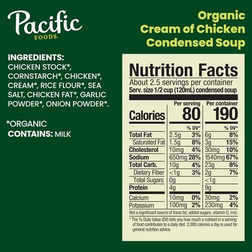 Pacific Foods Organic Cream Of Chicken Soup, 10.5 Oz Can