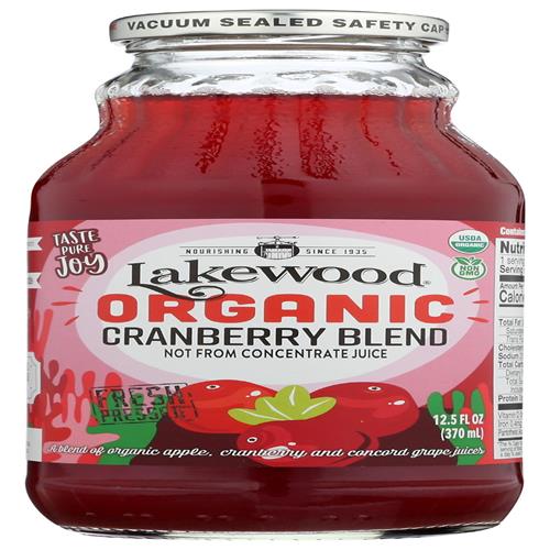 Lakewood Organic Juice Cranberry Blend, 12.5 Fz