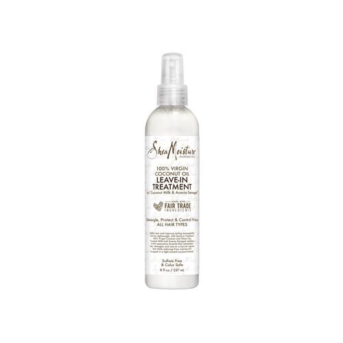 Shea Moisture 100% Virgin Coconut Oil Leave-In Treatment, Shine Curly And Tame Frizz For Tangle-Free Hair, All Natural Certified Organic, 8 Ounce