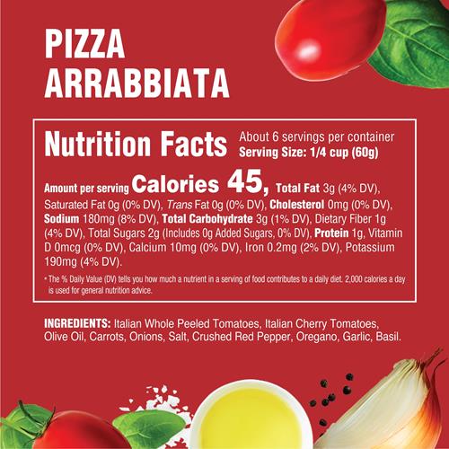 Raos Homemade Pizza Arrabbiata Sauce, 12.3 Oz, Spicy, Keto Friendly, Tomato Sauce, Premium Quality Tomatoes From Italy, Natural Herbs, And Olive Oil