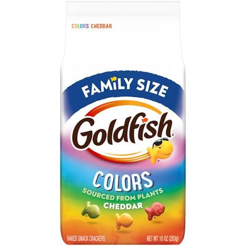 Goldfish Colors Cheddar Crackers, Snack Crackers, Family Size 10 Oz. Bag