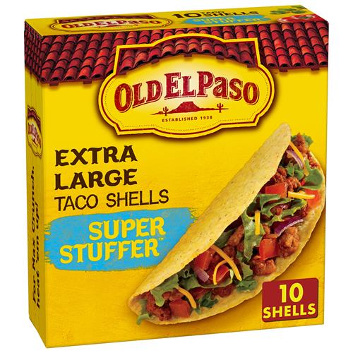 Old El Paso Extra Large Super Stuffer Taco Shells, Meal Prep, 10 Ct, 6.6 Oz