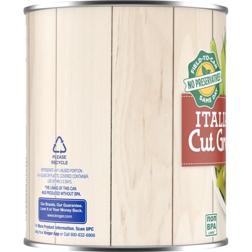 Kroger Italian Cut Green Beans Can 28 oz