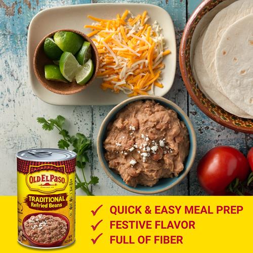 Old El Paso Traditional Canned Refried Beans, 1 Can, 16 Oz