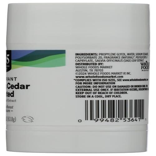 Whole Foods Market Deodorant Stick, Cypress Cedar, 2.3 Ounce
