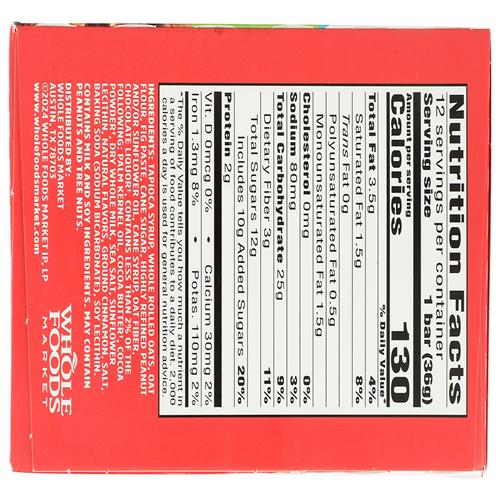 Whole Foods Market, Kids Whole Grain Chocolate Chip Bars, 12 Count, 15.24 Ounce