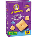 Annies Organic White Cheddar Squares Baked Snack Crackers, Made With Real Cheese, 7.5 Oz