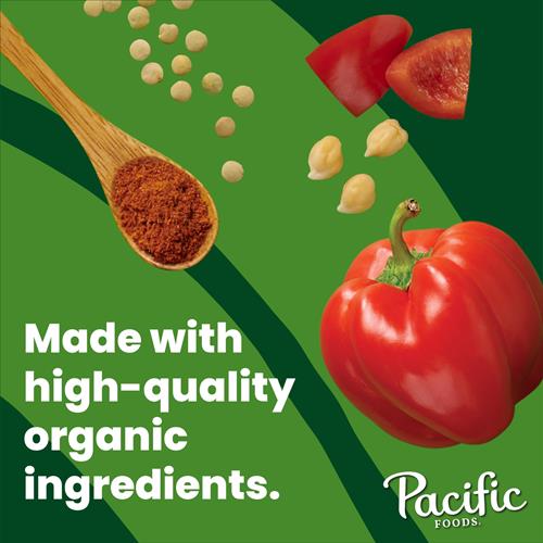 Pacific Foods Organic Spicy Harissa Lentil Soup, Plant Based, 16.3 Oz Can