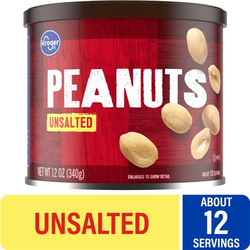 Kroger Unsalted Peanuts 12 oz