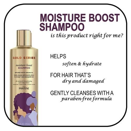 Pantene Prov Gold Series Boost, Moisture Shampoo, 9.1 Fl Oz