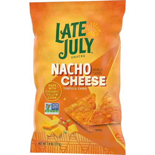 Late July Snacks Nacho Cheese Tortilla Chips, 7.8 Oz Bag