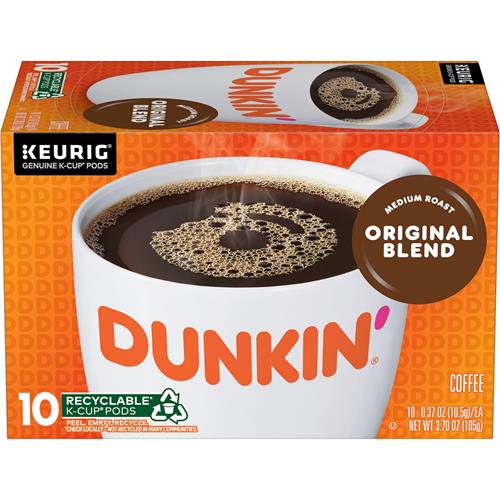 Dunkin Original Blend Medium Roast Coffee, 10 Keurig K-Cup Pods