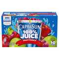 Capri Sun 100% Juice Fruit Punch Flavored All-Natural Juice Blend From Concentrate With Added Ingredients And Other Natural Flavors, 10 Ct Box, 6 Fl Oz Pouches