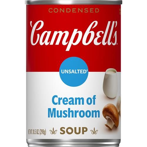 Campbells Condensed Unsalted Cream Of Mushroom Soup, 10.5 Oz Can