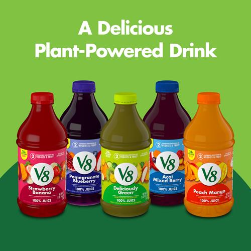 V8 Blends 100% Juice Pomegranate Blueberry Juice, Fruit And Vegetable Juice Blend, 46 Fl Oz Bottle