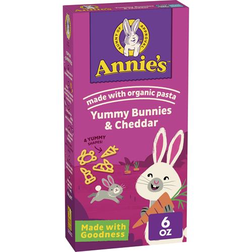 Annies Yummy Bunnies And Cheddar, Mac And Cheese Made With Organic Pasta, 6 Oz
