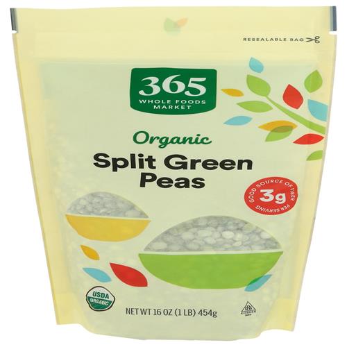 Whole Foods Market, Organic Green Split Peas, 16 Ounce