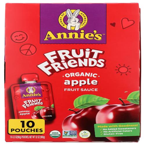 Annies Homegrown Organic Apple Fruit Sauce 10Pk, 32 Oz