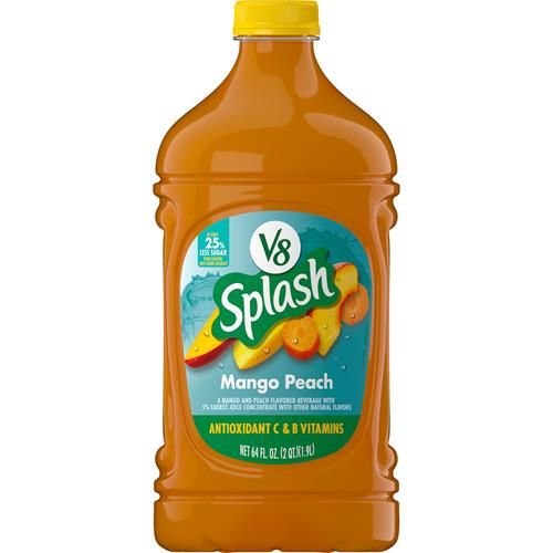 V8 Splash Mango Peach Flavored Juice Beverage, 64 Fl Oz Bottle