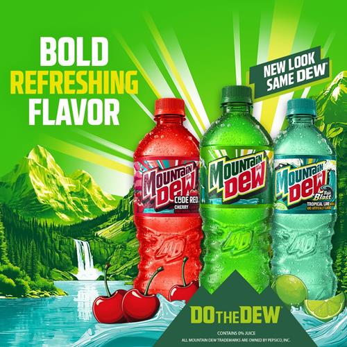 Mountain Dew, 16.9 Fl Oz Bottles, 6 Pack