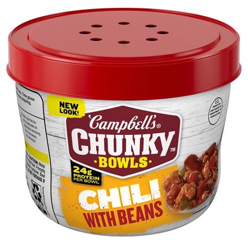 Campbells Chunky Chili With Beans, 15.25 Ounce Microwavable Bowl