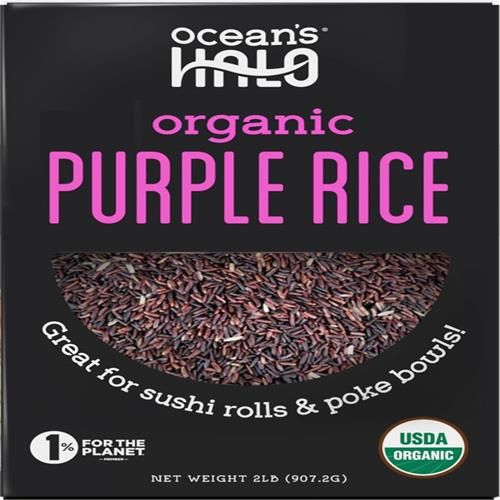 Oceans Halo Purple Rice, Organice, Vegan, Gluten-Free Ingredients, 2Lb