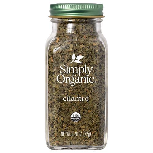 Simply Organic Cilantro Leaf, 0.78 Ounce Bottle, Cut And Sifted, Fragrant, Herbacious And Light Citrus Note, Kosher