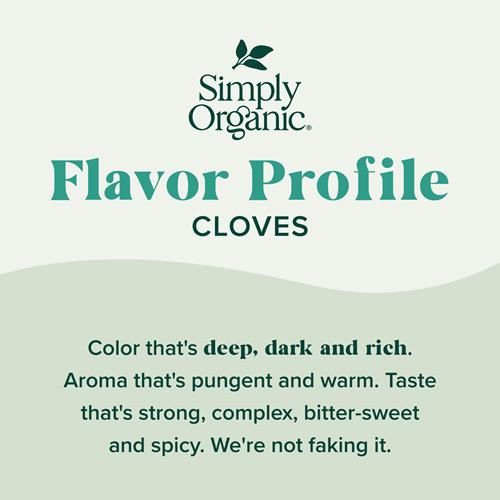 Simply Organic Ground Cloves 2.82 Ounce Jar, Pure Organic Ground Cloves, Kosher, Pungent Warm Aroma, Bittersweet & Spicy