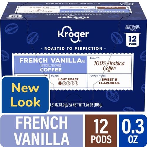 Kroger French Vanilla Light Roast Coffee Pods 12 ct