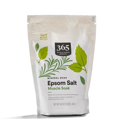 Whole Foods Market, Epsom Salt Muscle Soak, Made With Activated Charcoal & Essential Oils, 48 Ounce