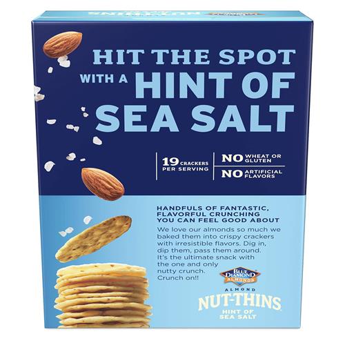 Blue Diamond Almonds Nut-Thins Gluten Free Cracker Crisps, Hint Of Sea Salt, Family Size, Sea Salt, 7Oz