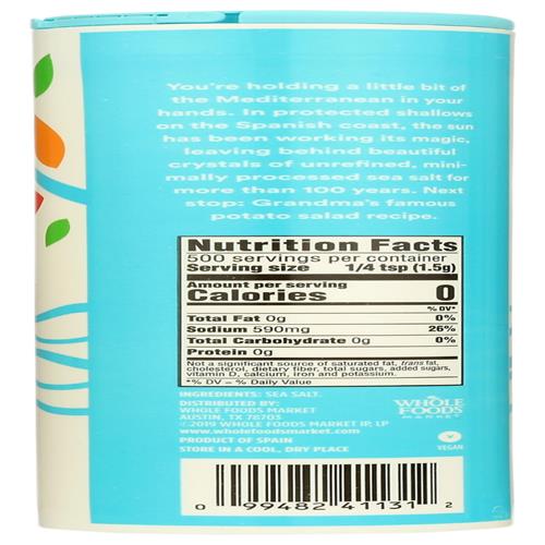 Whole Foods Market, Sea Salt Fine, 26.5 Oz