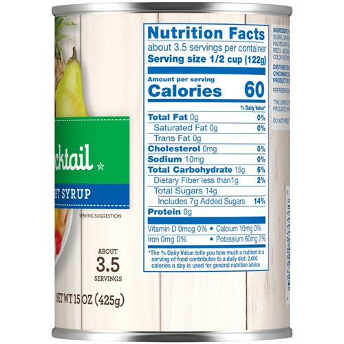 Kroger Canned Fruit Cocktail in Extra Light Syrup 15 oz